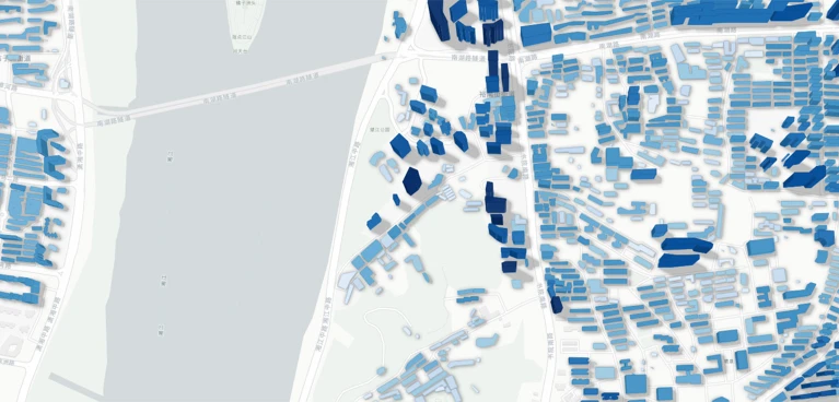 Въздушен модел на структури в китайския град Чанша